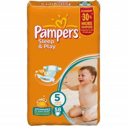 Подгузники, Pampers (Памперс) 11-25 кг р. 5 №58 слип энд плей джуниор ромашка