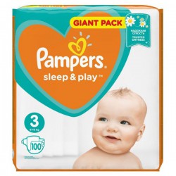 Подгузники, Pampers (Памперс) 6-10 кг р. 3 №100 слип энд плей миди