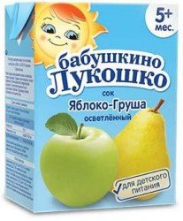 Сок, Бабушкино лукошко 200 мл яблоко груша осветленный с 5 мес тетрапак