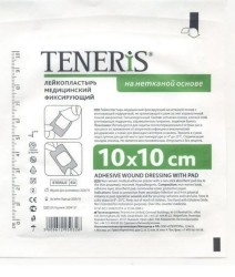 Повязка пластерная, Teneris (Тенерис) р. 10смх10см №1 Т-Пор на нетканой основе