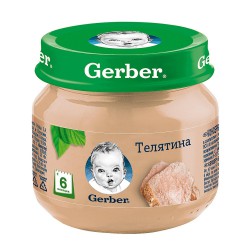 Пюре, Gerber (Гербер) 80 г телятина с 6 мес